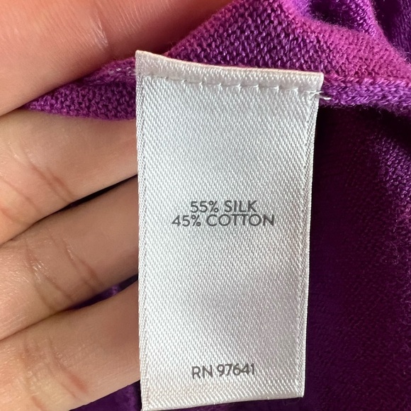 J. Jill Wearever Silk-Blend Blouson-Sleeve
Sweater Purple Long Sleeve Blouse SP - Picture 14 of 17